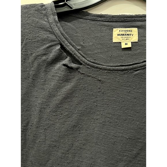 CITIZENS OF HUMANITY ESMAY T-SHIRT DISTRESSED TEE TOP GRAY - Picture 4 of 10